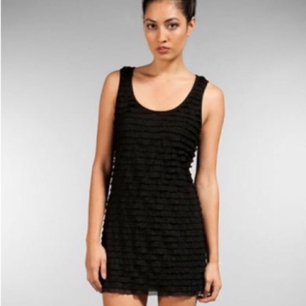 Free People Black Textured Tank Top